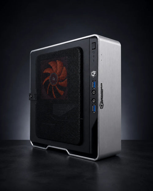 Console Forge Mini compact PC with side panel on